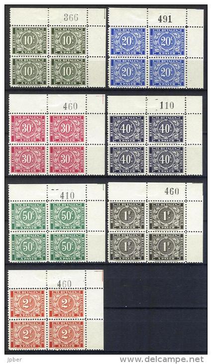 Belgique - N030 - Taxe -  N°49A à 55A Bloc De 4 Avec Bord De Feuille  (2 Timbres ** Et Deux Timbres *) - Timbres