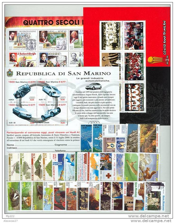 SAN MARINO / SAN MARIN 1999 ANNATA COMPLETA ** MNH YEAR COMPLETE - Komplette Jahrgänge