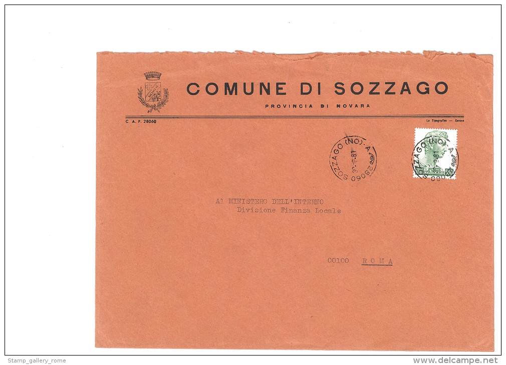 SOZZAGO - 28060 - PROV. NOVARA - LS - FORMATO 18X24 - TEMA TOPIC COMUNI D´ITALIA - STORIA POSTALE - Macchine Per Obliterare (EMA)