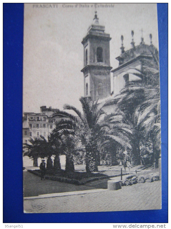 FRASCATI - CORSO D'ITALIA E CATTEDRALE   1921 - Altri & Non Classificati