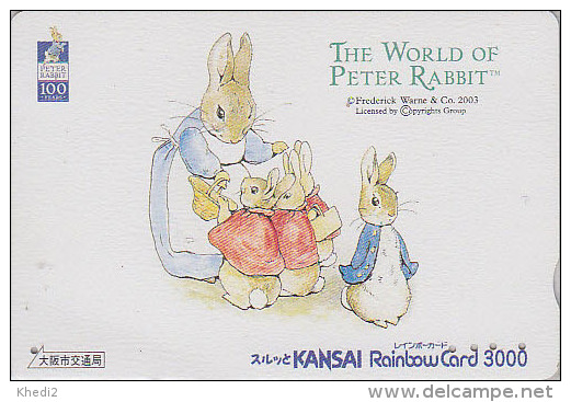 RARE Carte Japon - PIERRE LAPIN / Maman & Petits - PETER RABBITJapan Card - KANINCHEN Karte / Beatrix Potter - 252 - Conigli