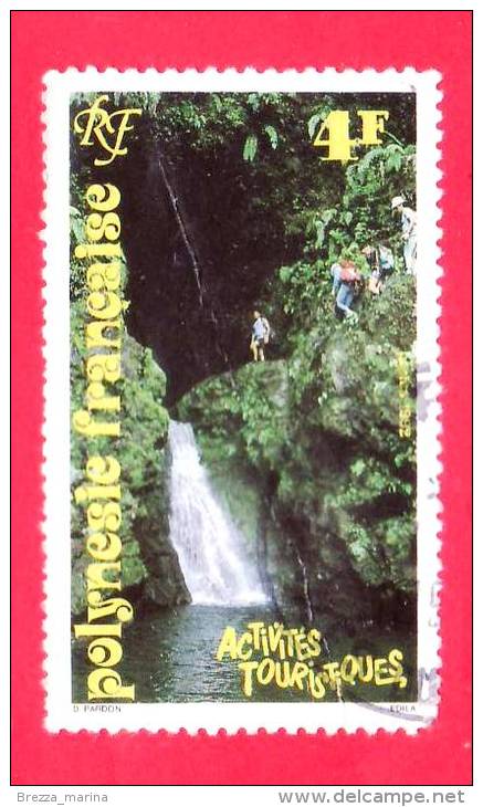 POLINESIA FRANCESE - 1992 - Usato  - Turismo - Attività Turistiche - Cascate - 4 F - Used Stamps