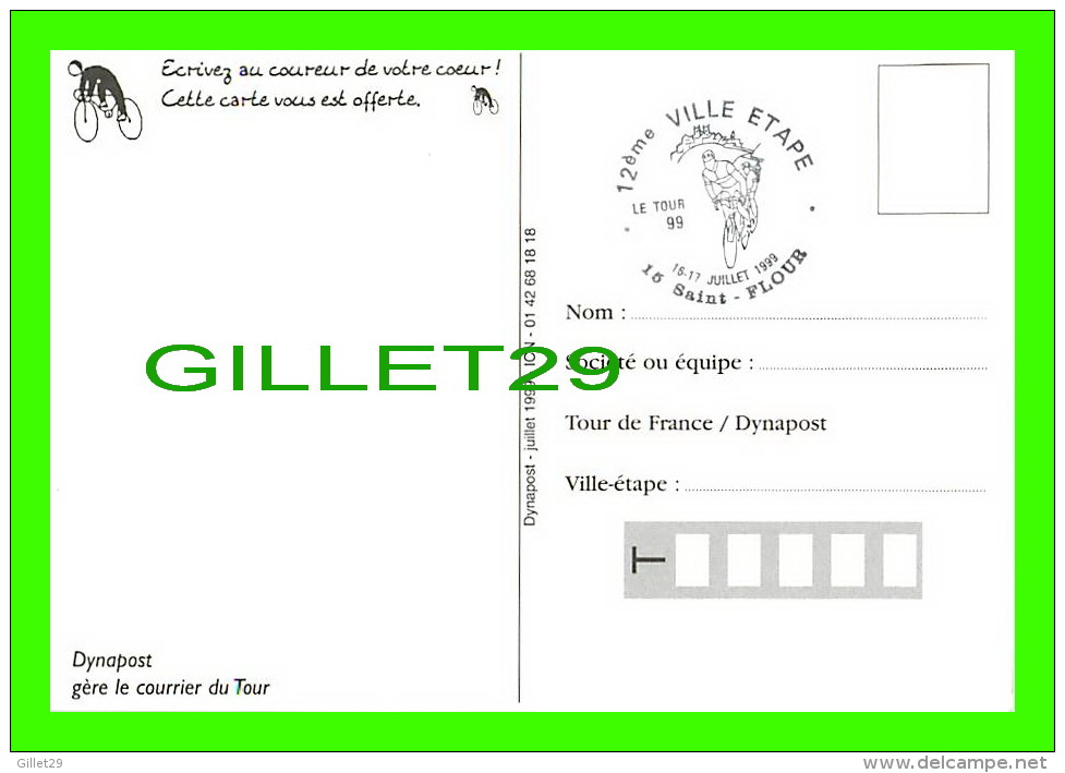 CYCLISME -  LE TOUR DE FRANCE 1999 - 86e TOUR - CARTE GÉOGRAPHIQUE - - Cyclisme