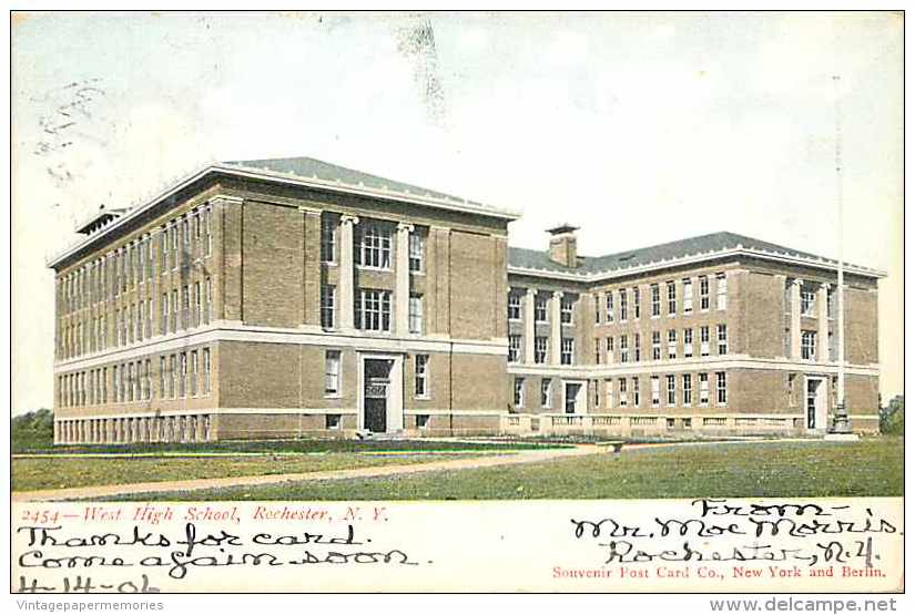 203987-New York, Rochester, West High School, Souvenir Post Card Co No 2454 - Rochester