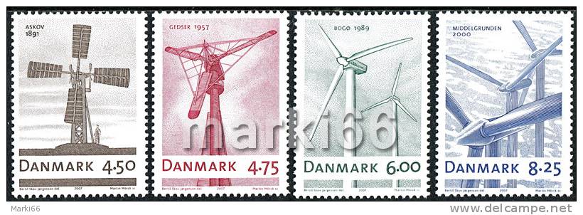 Denmark - 2007 - Wind Turbines Of Denmark - Mint Stamp Set - Ongebruikt