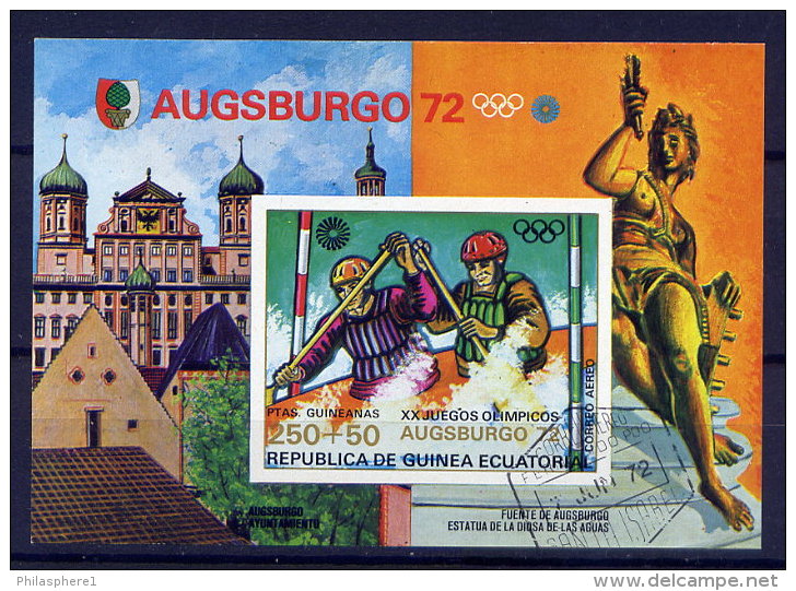 Äquatorial-Guinea Block 9         O  Used       (006) Olympiade 1972 München Kanuslalom - Guinée Equatoriale