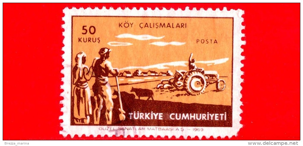 TURCHIA - USATO - 1969 - Meccanizzazione Dell´agricoltura - Trattore - 50 - Oblitérés