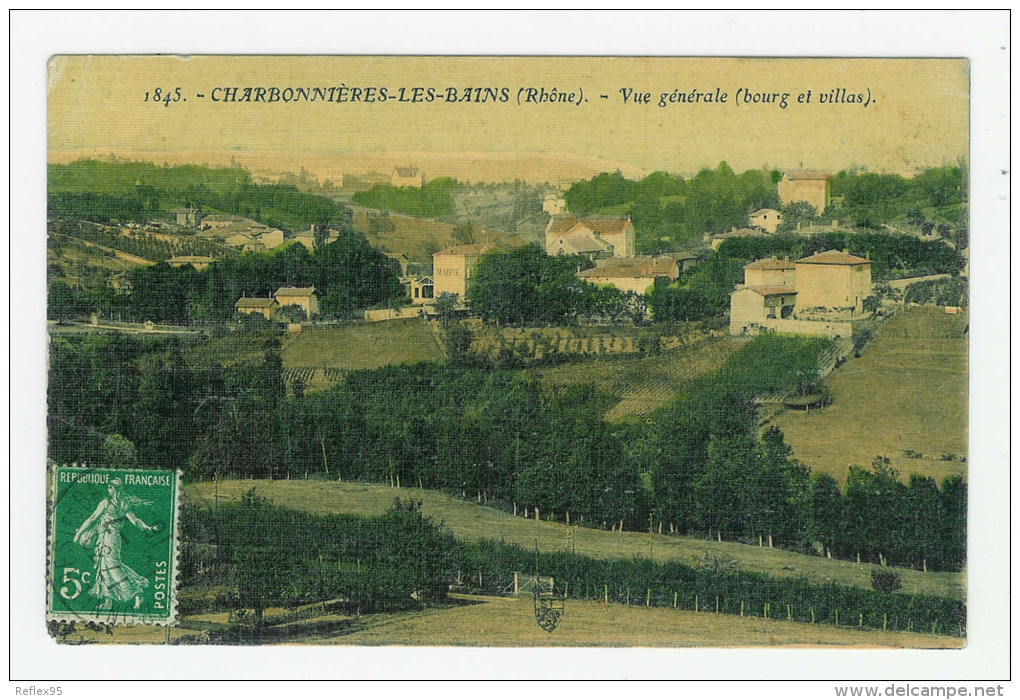 CHARBONNIERE LES BAINS - Vue Générale - Bourg Et Villas ( Carte Toilée ) - Charbonniere Les Bains