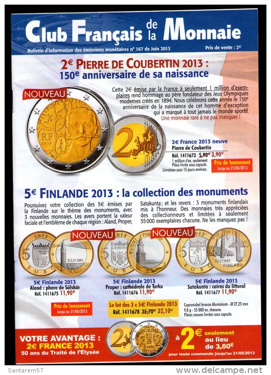 Catalogue Club Français De La Monnaie Juin 2013 N° 167 - Französisch