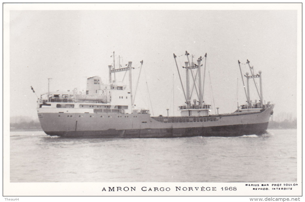 ¤¤  -  Carte Photo Du Bateau De Commerce  -  Cargo Norvégien En 1968  " AMRON "    -  ¤¤ - Commerce