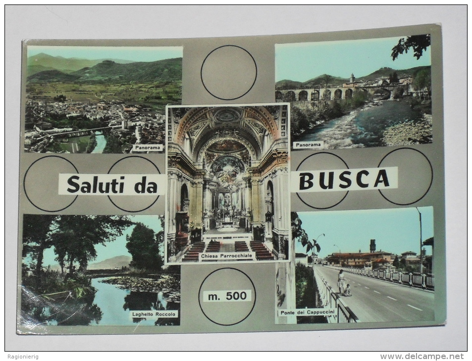 CUNEO - Saluti Da Busca - Cinque Vedute - Panorama Laghetto Roccolo Ponte Dei Cappuccini Chiesa Parrocchiale - 1967 - Cuneo