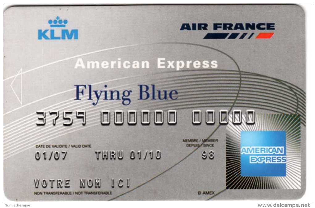 KLM Air France Flying Bleu : American Express : Carton Pour Pub 2007 - Autres & Non Classés