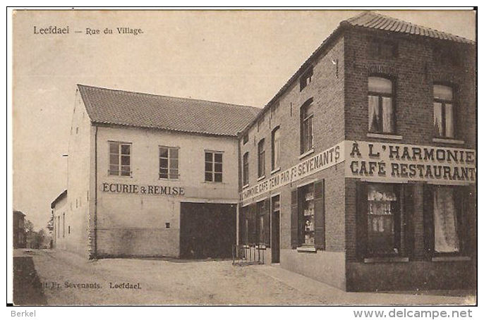 LEEFDAEL Rue Du Village Café Restaurant Harmonie Ca 1901  Re  043 - Autres & Non Classés