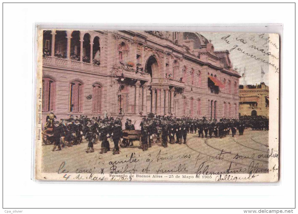 ARGENTINE Buenos Aires, 25 De Mayo 1905, Bien Animée, Officiels, Ed Hnos &amp; Ballerma, N°3, 1908, Dos 1900 - Argentina