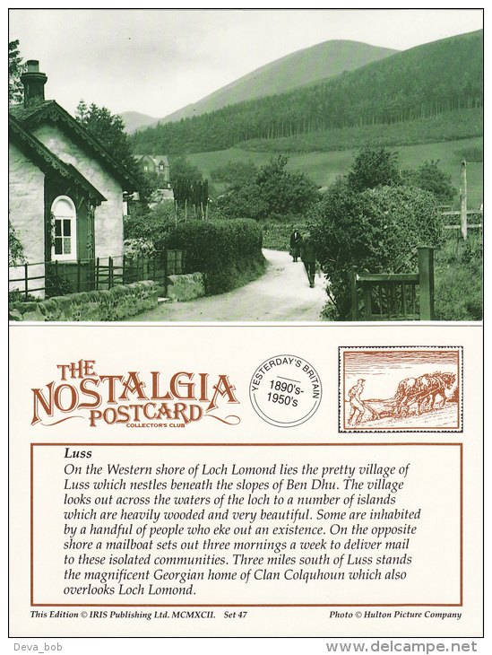 Postcard LUSS Loch Lomond Dunbartonshire Scotland Nostalgia Repro - Dunbartonshire