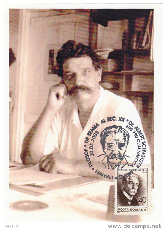 ALBERT SCHWEITZER, PHILOSOPHER, CM, MAXICARD, CARTES MAXIMUM, 2005, ROMANIA - Albert Schweitzer