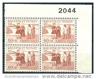 Groenland 1971 Kerkhulp Blok Van Vier Met Velrandnr PF-MNH - Nuevos