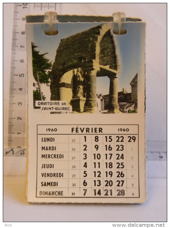 (56) Morbihan, Calendrier 1960, 12 Vues Ploumanach, Perros Guirec, Trégastel, Trebeurden, Tréguier, Saint Brieuc, Bréhat - Petit Format : 1941-60