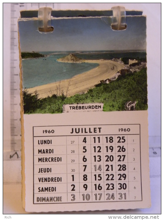 (56) Morbihan, Calendrier 1960, 12 vues Ploumanach, Perros Guirec, Trégastel, Trebeurden, Tréguier, Saint Brieuc, Bréhat