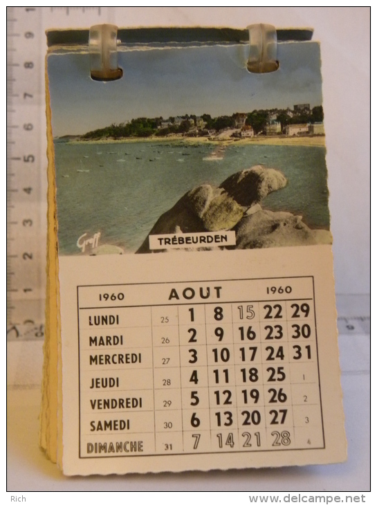 (56) Morbihan, Calendrier 1960, 12 vues Ploumanach, Perros Guirec, Trégastel, Trebeurden, Tréguier, Saint Brieuc, Bréhat