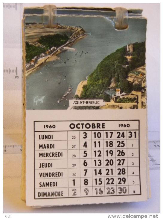 (56) Morbihan, Calendrier 1960, 12 vues Ploumanach, Perros Guirec, Trégastel, Trebeurden, Tréguier, Saint Brieuc, Bréhat