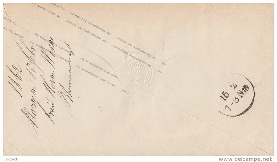 Preussen GS-Umschlag 1 Gr. Barmen 15.2.62 Gel. Nach Düsseldorf - Briefe U. Dokumente