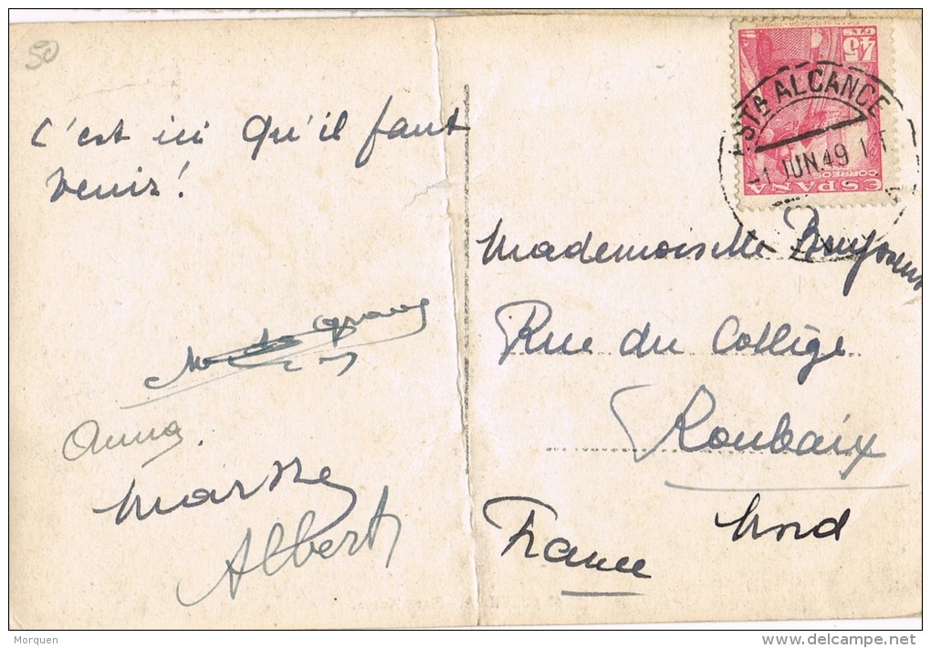 3918. Postal SEVILLA 1949. Estafeta Alcance Ferrocarril - Cartas & Documentos