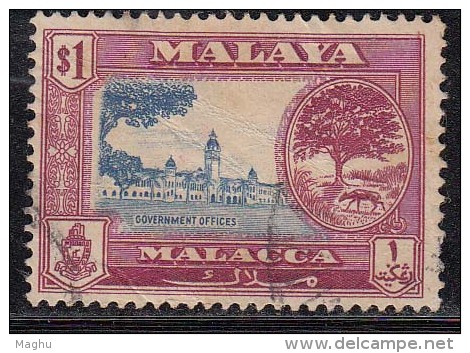 Malaysia / Malaya / $1 Used Malacca 1960,  Government Office, Monument - Malacca