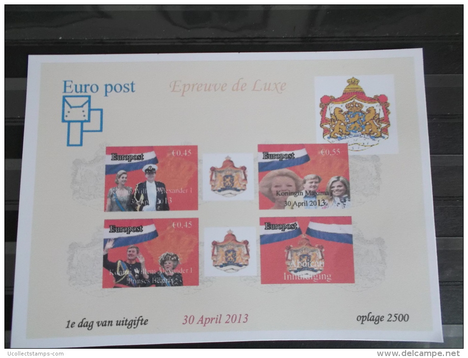 Nederland  2013 Stadspost   Koningin Beatrix - Koning Willem Alexander EPREUVE DE LUXE  Postsfris/neuf/mnh - Neufs