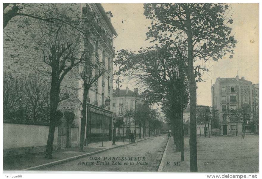 PARC SAINT MAUR - 94 - Avenue Emile Zola Et La Poste (CPA Animée, Commerces) - Saint Maur Des Fosses