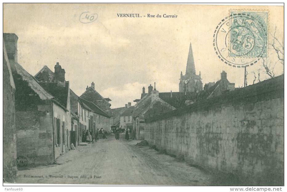 VERNEUIL - 60 - Rue Du Carroir (CPA Animée) - Autres & Non Classés