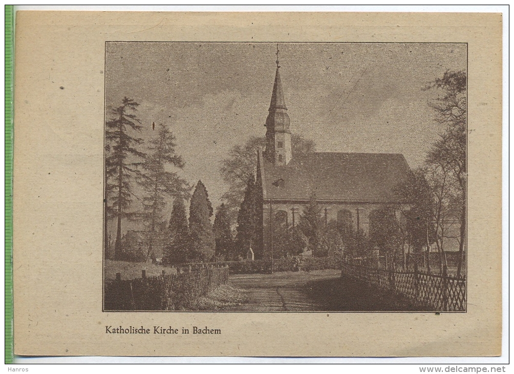 Katholische Kirche In Bachem Um 1910/1920, Fest-Postkarte 1. Briefmarken-Ausstellung, Frechen 1.bis 10. Nov.1947 - Frechen