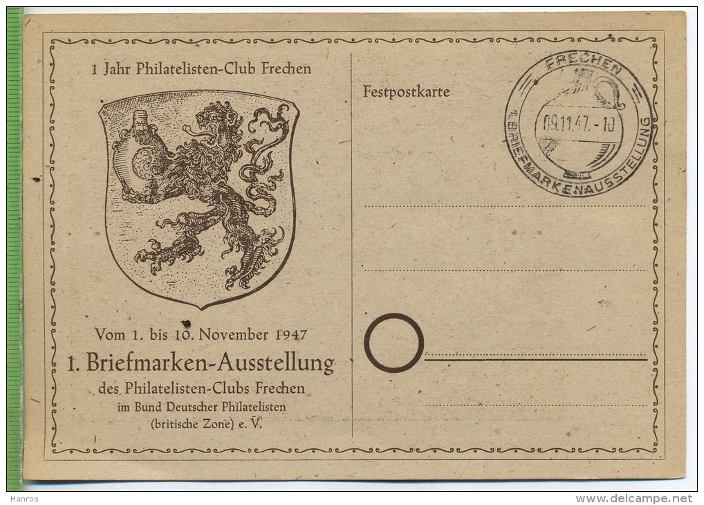 Katholische Kirche In Bachem Um 1910/1920, Fest-Postkarte 1. Briefmarken-Ausstellung, Frechen 1.bis 10. Nov.1947 - Frechen