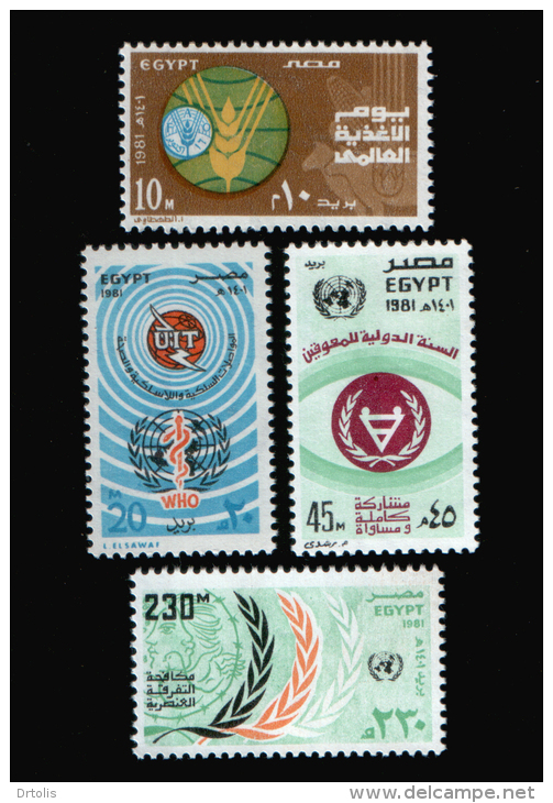 EGYPT / 1981 / UN'S DAY / MEDICINE / FAO / UIT / WHO / INTL. YEAR OF THE DISABLED / RACIAL DISCRIMINATION DAY / MNH / VF - Ungebraucht