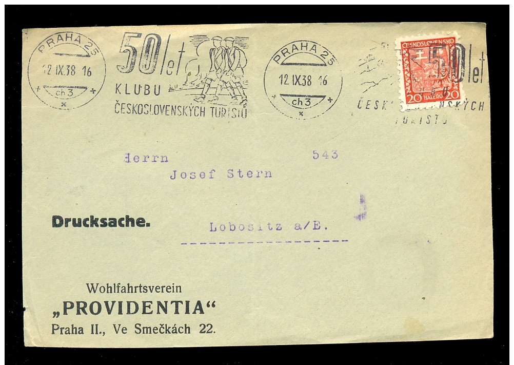 CZECHOSLOVAKIA * COVER FRONT 1938 * VERY NICE CANCELLATION - Brieven En Documenten