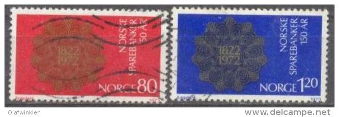 1971 Norwegian Savings Bank Mi 635-6 / Facit 667-8 / Sc 582-3 / YT 594-5 Used / Oblitéré / Gestempelt [hod] - Gebraucht