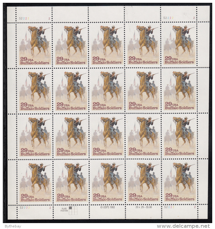 USA MNH Scott #2818 Sheet Of 20 29c Buffalo Soldiers - Ganze Bögen