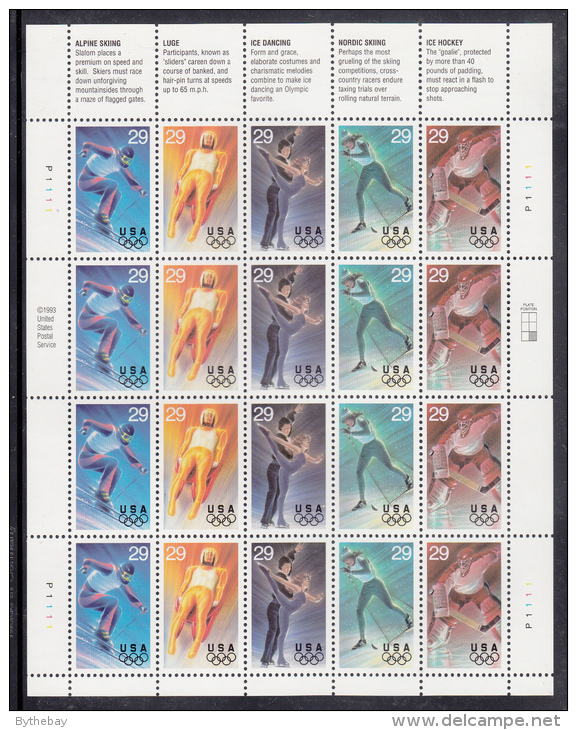 USA MNH Scott #2811a Sheet Of 4 Strips Of 5 Different 29c Olympics Sports - Sheets
