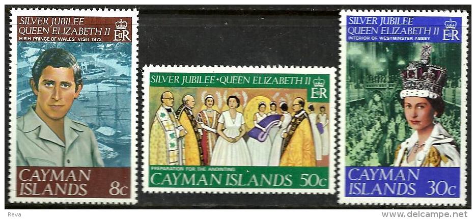 CAYMAN ISLANDS 25TH ANN. OF CORONATION OF QEII WOMAN 1978 SET OF 3 STAMPS MINT SG427-29 READ DESCRIPTION!! - Cayman (Isole)