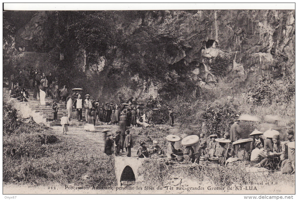 KY-LUA (Viêt-nam) TONKIN-INDOCHINE-ASIE-Procession Annamite Fête Du Têt- Grotte-VOIR 2 SCANS- - Viêt-Nam