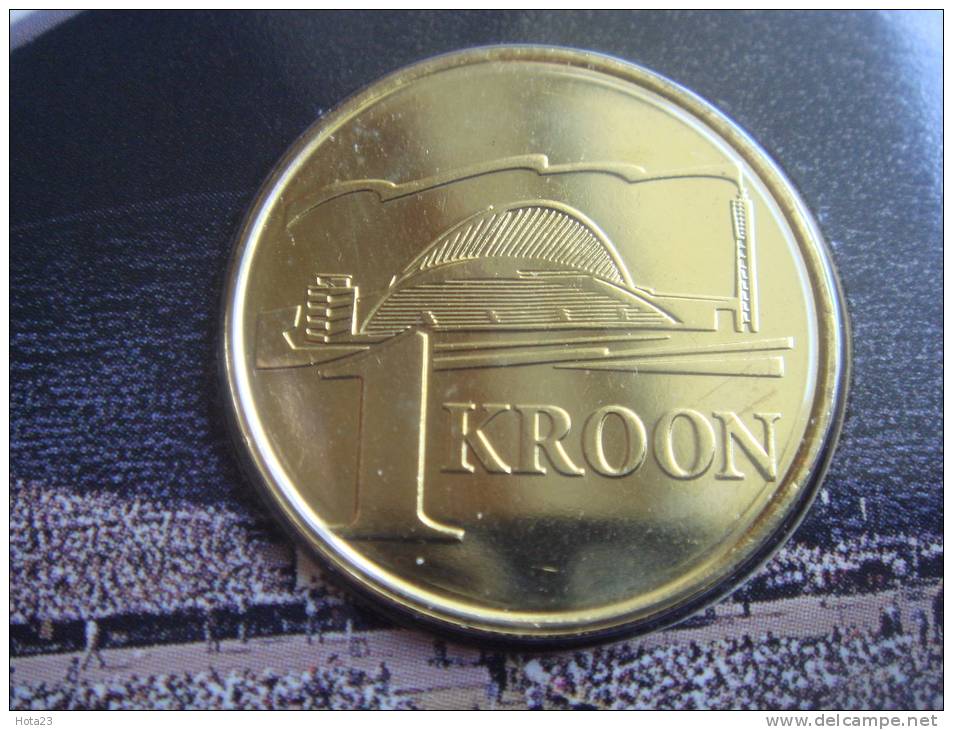 Estonia: 1 Kroon (1999), Song Festival  , BIRD COIN  + POSTCARD UNC - Estonie