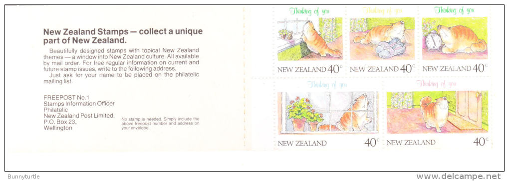 New Zealand 1991 Thinking Of You Booklet Pane Of 5 MNH - Neufs