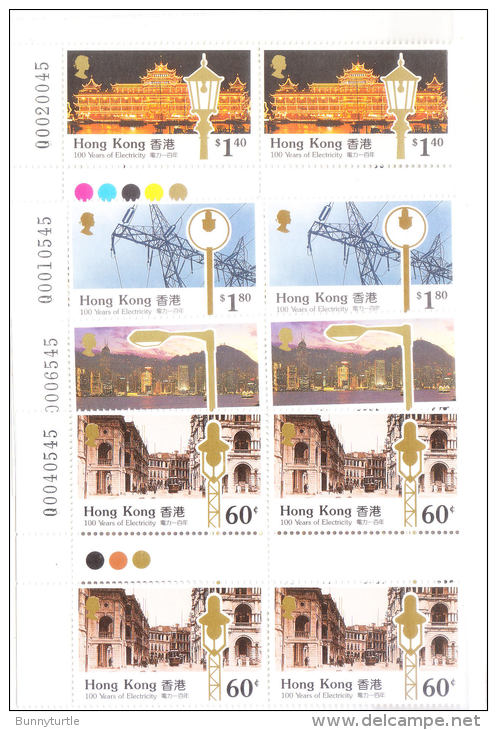 Hong Kong 1990 Views &amp; Street Lights Blk Of 4 MNH - Ongebruikt