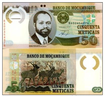 MOZAMBIQUE       50 Meticais       P-150       16.6.2011       UNC - Mozambique