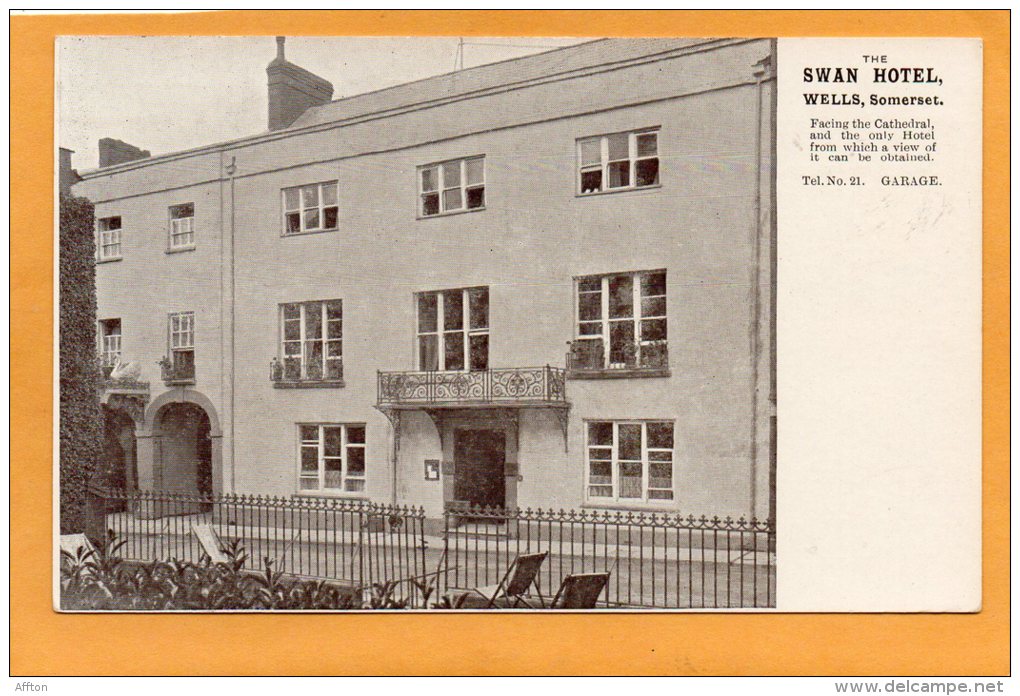 Swan Hotel Weels Somerset 1905 Postcard - Wells