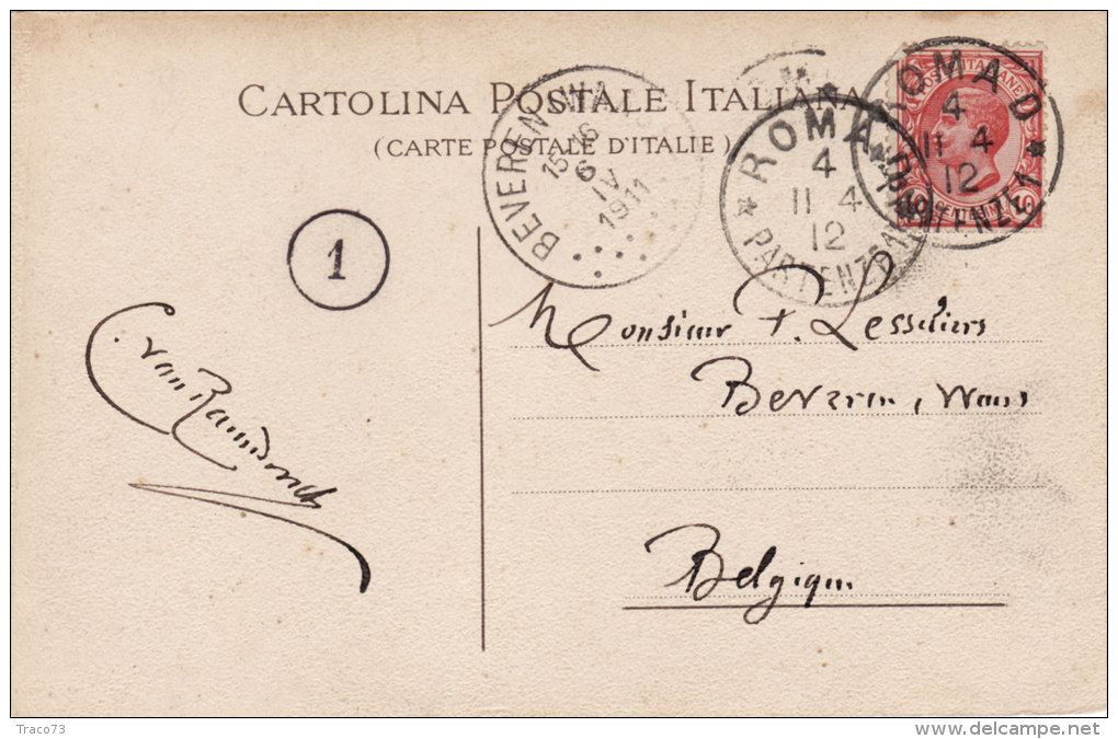 ROMA  /  Grand Hotel De La Minerve - Cartolina Pubblicitaria _ Viaggiata 11.04.1912 ( Errore In Un Timbro) - Cafés, Hôtels & Restaurants