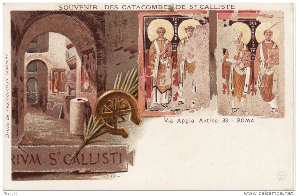 ROMA  /  Souvenir Des Catacombes De ST. CALLISTE - Cartolina Fine ´800 - Museums