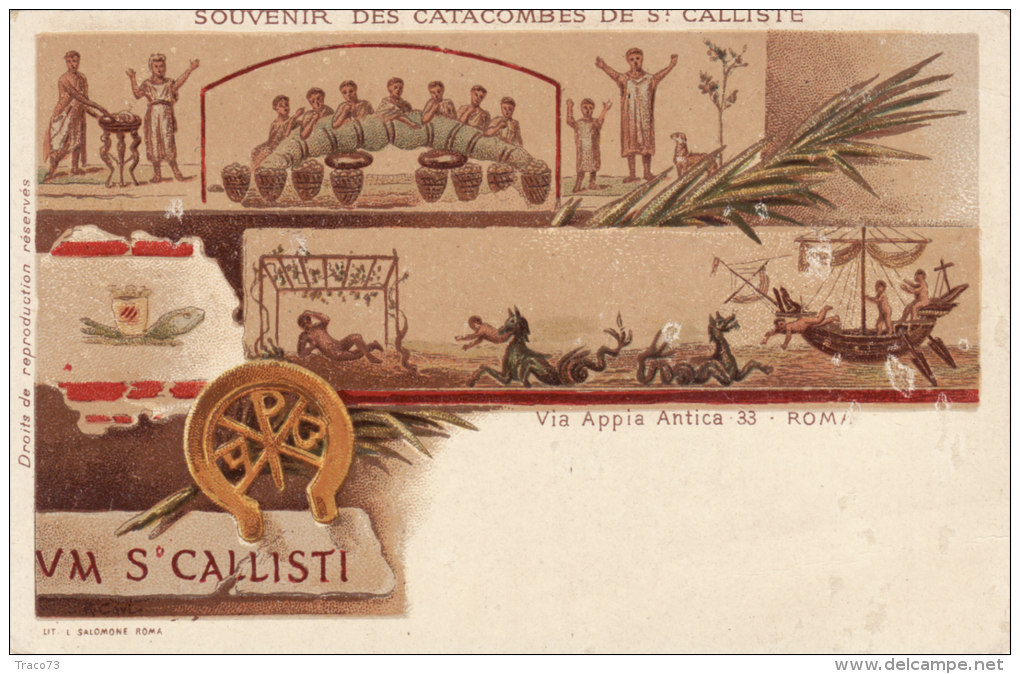 ROMA  /  Souvenir Des Catacombes De ST. CALLISTE - Cartolina Fine ´800 - Museums