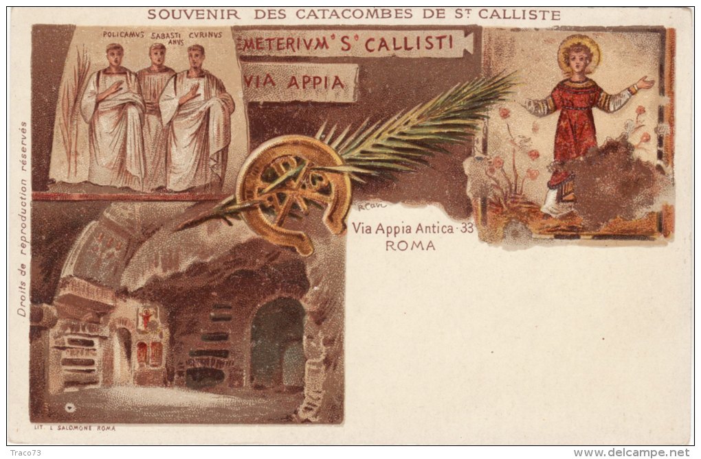 ROMA  /  Souvenir Des Catacombes De ST. CALLISTE - Cartolina Fine ´800 - Museums