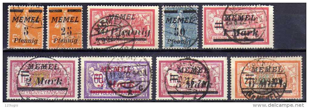 Memel 1922 Mi 52; 58; 60-61; 64; 67-70, Gestempelt [140713VI] @ - Memelgebiet 1923